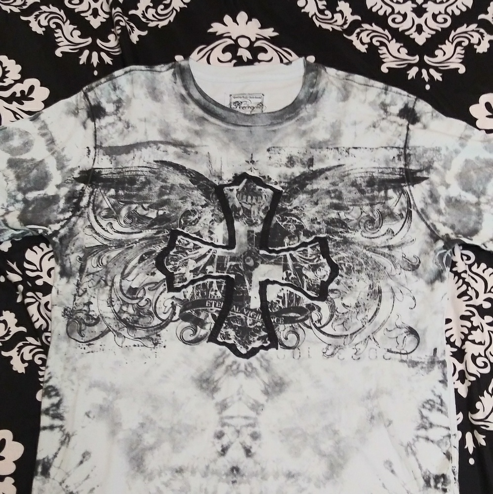 Retrofit cross tie dye shirt